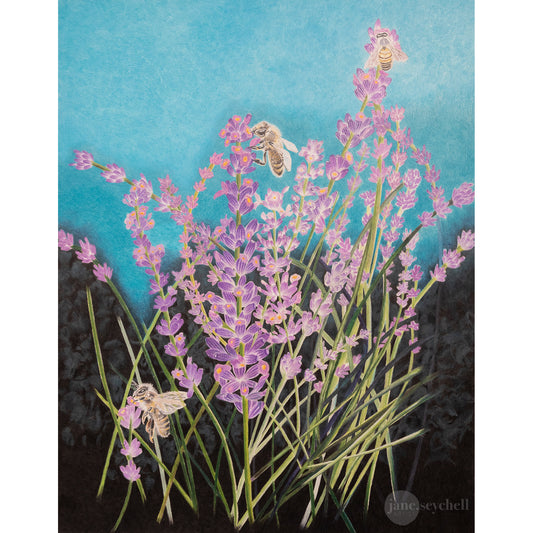 Lavender Bees Print